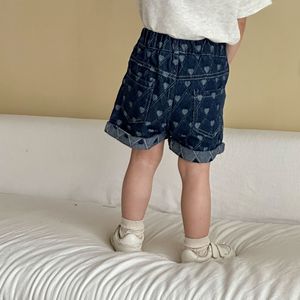 Nuovi Arrivi: <span class=keywords><strong>Pantaloncini</strong></span> in Denim di Cotone <span class=keywords><strong>per</strong></span> Bambini, Estivi, con Cuori a Quadri, Abbigliamento Estivo <span class=keywords><strong>per</strong></span> Bambine e Bambini, Jeans Corti Lavati alla Moda e Carini - Product Image 2