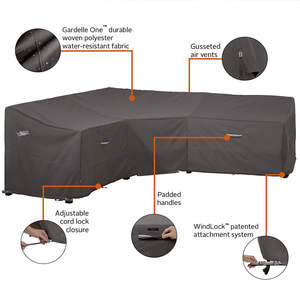 Oxford kumaş düz Polyester UV koruma su geçirmez özel renk V şekilli kesit kanepe kılıfı bahçe veranda mobilya için - Product Image 1