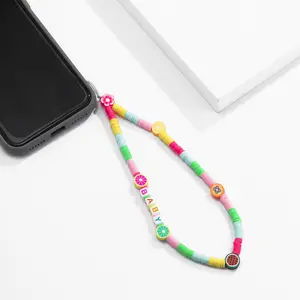 INS Boho Chic belle Fruit polymère argile coton fil en plastique perlé téléphone chaîne breloque