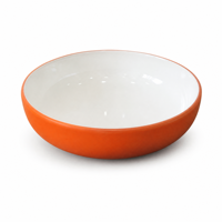 Bol Rond en Mélamine Orange et Blanc 16cm Qualité Alimentaire Incassable Plat Lisse pour Service en Gros pour Restaurants et Hôtels
