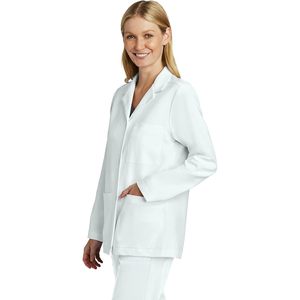 Bata de Laboratorio Médica para Mujer, Manga Larga, 3 Bolsillos, Uniforme de Consulta, Uso Hospitalario, Personalizable con Bordado, Tela Popelina Blanca - Product Image 2