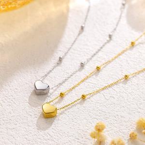 Colliers pendentifs Cœur d'amour en acier inoxydable couleur or/argent, chaîne vague d'eau, unisexe, tendance mode, festival, vente chaude INS - Product Image 6