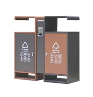 Poubelles métalliques d'extérieur Poubelles en acier inoxydable Poubelles à double recyclage