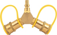 Adaptateur de tuyau de propane pour remorque de 1/4 ''RV Propane Quick Connect Y Splitter pour RV Connect to Tabletop Grill