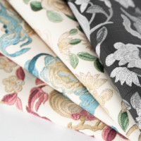 Kain Kulit PVC Bordir Gaya Cina Tebal 1.0mm - Kulit Imitasi Motif Bunga Tradisional untuk Pelapis & Tas