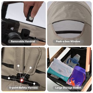 Cochecito de Lujo para Bebé Recién Nacido, Kinderwagen con Asiento para Automóvil, Moderno Cochecito Compacto 3 en 1 con Bolsa para Mamá - Product Image 6