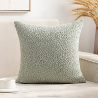 Housses de coussin 18"*18" avec accents en fausse fourrure de lapin, texturées et moelleuses, décoratives, style bohème et farmhouse pour la décoration intérieure