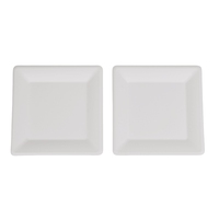 Assiettes carrées de bagasse de canne à sucre jetables blanches biodégradables naturellement saines et personnalisées