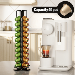 ชั้นวางแก้วกาแฟแบบตั้งพื้น โครงเหล็กสีดำ แบบสองชั้น สำหรับจัดเก็บแคปซูลกาแฟ - Product Image 2