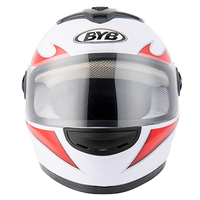 Casque de moto BYB/RNG blanc rouge BY-111, prix d'usine bas, protection personnelle pour moto, casque intégral