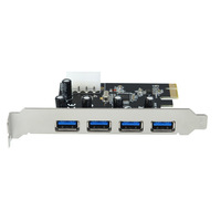 Carte d'extension PCIe USB 3.0 à 4 ports Lekuo avec chipset VIA VL805 offrant une connectivité SuperSpeed jusqu'à 5 Gbps pour carte mère de bureau