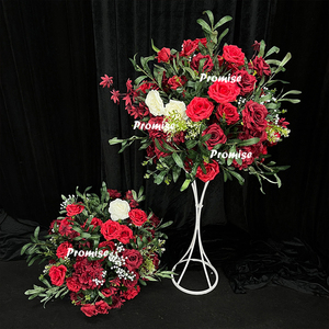 Promesa Flor Colgante Decoración Festival Rosa Roja Flor Artificial Arco Bosque Boda Decoración - Product Image 2