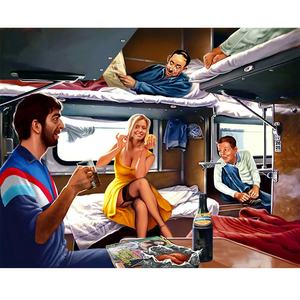 CHENISTORY DZ992674 Tren reunión DIY Pintura por números para kits Arte de la pared Cuadro Pintura acrílica por números en lienzo - Product Image 1