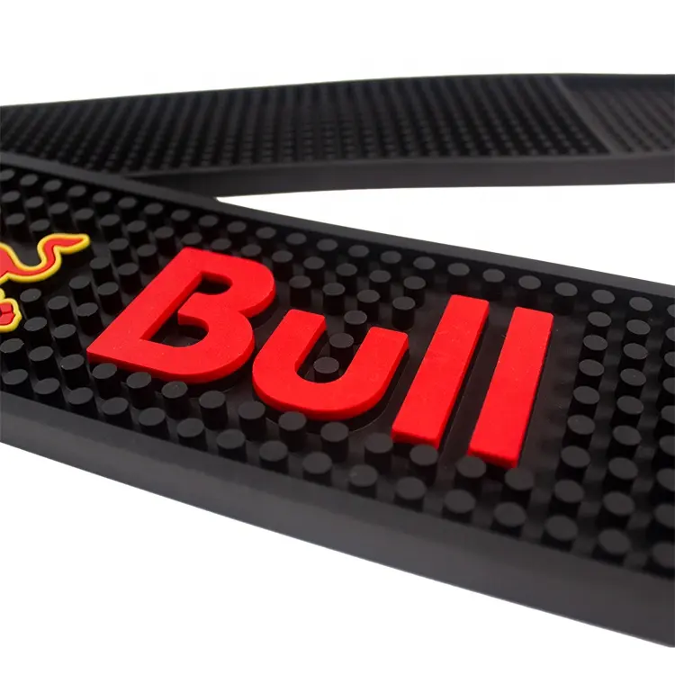 Bar bancone accessori da tavolo produttore personalizzato di forma quadrata impermeabile Spill Bar stuoie con Logo