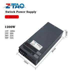 S-1200-24 1200W 24v बिजली आपूर्ति एसी से डीसी 24v 50A ZTAO ब्रांड एलईडी लाइट और सीसीटीवी कैमरों के लिए उच्च शक्ति कम कीमत फैक्टरी बिक्री