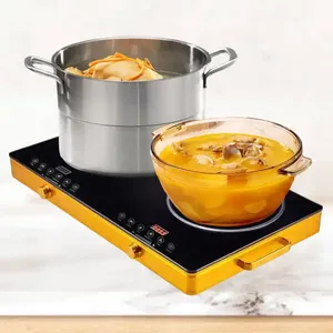 Stufa elettrica a induzione a doppio bruciatore 2200W + 2200W nuovo Design Smart Home Cooktop in ceramica da esterno per auto a infrarossi in ceramica - Product Image 2