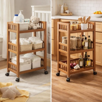 Chariot de rangement multi-niveaux autoportant, armoire à collations mobile, étagère utilitaire roulante polyvalente pour la cuisine domestique et les plats chauds