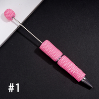 Stylos à perles en argile couleur bonbon fluorescente, entièrement recouverts de strass brillants, faits à la main, pour la création de stylos perlés DIY