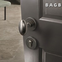 Poignée de porte ovale en bronze antique rétro, forme d'œuf, silencieuse, serrure de porte vintage pour hôtels, porte en bois