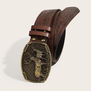 Hebillas <span class=keywords><strong>de</strong></span> Cinturón <span class=keywords><strong>de</strong></span> Metal Estilo Vaquero Occidental, <span class=keywords><strong>Cinturones</strong></span> <span class=keywords><strong>de</strong></span> <span class=keywords><strong>Cuero</strong></span> PU, Diseño Retro Tallado, Letras Personalizadas, <span class=keywords><strong>Cinturones</strong></span> para Mujer, Venta al por Mayor y al Detal - Product Image 3