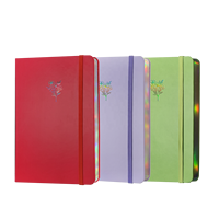 Couverture A5 en Faux cuir souple, Logo personnalisé, joli, lilas, fleurs, Sublimation, papier, Notebook avec bordure Holo