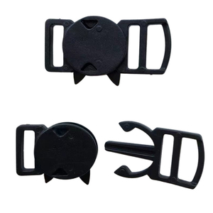 Aksesoris pakaian anyaman Paracord kerah kucing hitam gesper terpisah keamanan kepala kucing melengkung plastik - Product Image 5