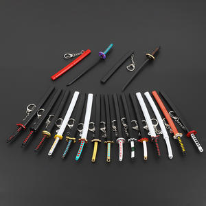 <span class=keywords><strong>Demon</strong></span> <span class=keywords><strong>Slayer</strong></span> Nichirin Blade Tanjiro Tomioka Giyuu Butterfly Ninja Porte-clés mousqueton en alliage métallique avec gaine 17cm - Product Image 2