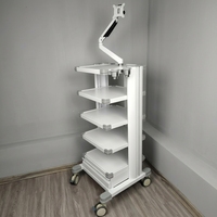Chariot médical moderne en métal pour hôpital, avec 5 tiroirs et 4 roulettes, pour équipement endoscopique