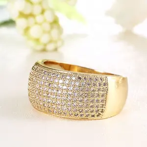 Latest Gift Items Engagement Wedding 24k Solid Gold Fashion Diamond Jewellery Ring