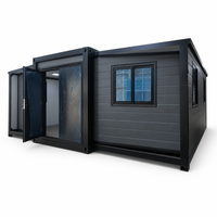 Villa conteneur préfabriquée extensible à double aile de 20 pieds, finition grain de bois, bien ventilée, ensemble complet pour vacances en famille – Meilleures ventes