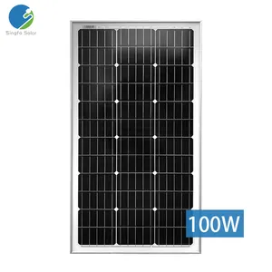 Hoge Efficiëntie 100W Monokristallijn Zonnepaneel Dubbel Glas Zonnecel Zonne-Energie Module Kit Voor Thuis Buiten