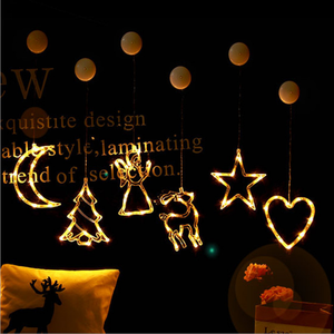 Offre Spéciale Lumière De Noël Led Fenêtre Sucker Lustre Élans Cloche Angle Grand Coeur Cupidon Partie De Vacances De Noël Lumière Décorative - Product Image 2