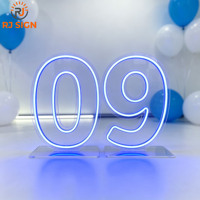 Enseigne néon acrylique personnalisée pour location événementielle, grands chiffres et lettres lumineux en acrylique de 3 et 4 pieds pour décoration de mariage et d'événements