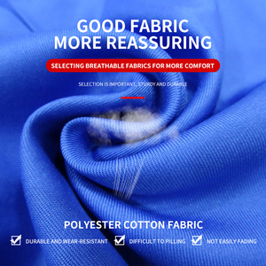 Abrigo azul real de manga larga para hombres y mujeres, gran oferta de algodón y poliéster, ropa de trabajo de laboratorio, salones de belleza con - Product Image 5