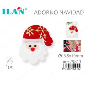 Decorazione Natalizia con Volto di Babbo Natale 6.5x10mm per Albero di Natale - Product Image 3