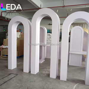 LEDA Factory Customized Wedding Arch Set <b>Backdrop</b> Wall White Pvc Acrylic <b>Backdrop</b> <b>Stand</b> For Party Decoration - Product Image 6