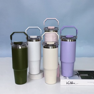 Vaso de acero inoxidable aislado de 30oz, 304 pajita de acero, conveniencia transfronteriza, taza gigante para bebidas frías, para regalos de negocios - Product Image 1