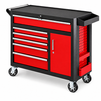 Coffre à outils mobile à roulettes en acier OEM d'usine, 6 tiroirs, porte de rangement latérale unique, capacité de charge de 200 kg pour l'entretien automobile