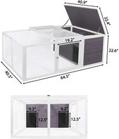 Grande cage mobile en bois pour lapins et poulets, abri extérieur pour oiseaux, niche pour chats, maisonnette portable pour animaux de compagnie, résistante au vent, respirante et imperméable