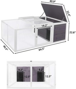 Jaula Móvil Grande y Económica de Madera para Conejos, <span class=keywords><strong>Gallinero</strong></span>, Casa para Pájaros, <span class=keywords><strong>Caseta</strong></span> para Gatos, Portátil, Resistente al Viento, Transpirable e Impermeable - Product Image 2