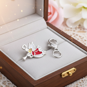 Ciondolo Charm "Angelet" per Gioielli 16x14 mm Componente Elegante e Delicato - Product Image 3