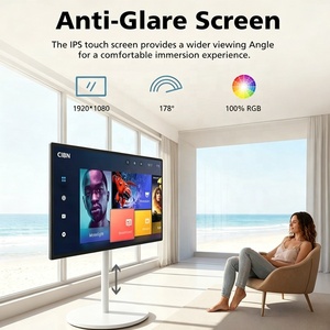 Pantalla Móvil Inteligente HD Portátil Blanca de 22, 24, 27 y 32 Pulgadas, Todo en Uno, con Soporte, para Interiores, OEM, Transmisión en Vivo, Texto y Animación - Product Image 4
