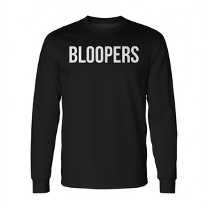 T-shirt a maniche lunghe Bloopers nera unisex per adulti taglia grande - Product Image 2
