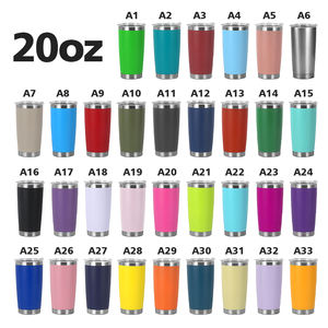 แก้วกาแฟแบบพกพาเคลือบผงขนาด 20 ออนซ์ ขายส่ง แก้วน้ำสแตนเลสสุญญากาศแบบสองชั้น แก้วน้ำสำหรับรถยนต์พร้อมฝาปิด - Product Image 1