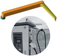 Système de gestion de câbles de charge rapide pour véhicules électriques avec bras pivotant réglable en alliage d'aluminium, rotation lourde, extension, charge rapide CC, capacité de charge de 80 kg