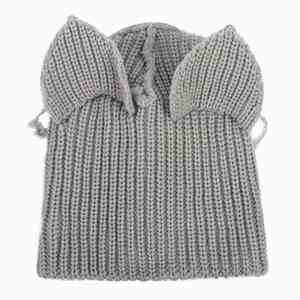 Gorros de punto al por mayor para mujer, gorro cálido de invierno con orejas de gato de diablo, multicolor a rayas, de ganchillo, estilo Y2K, con dobladillo - Product Image 4