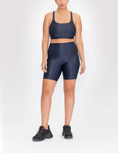 2025 Premium Quality Shiny Sports Bra Cross Back Yoga Bra High Support Comfortable Yoga Top Custom Logo <strong>Activewear</strong> - Product Image 2