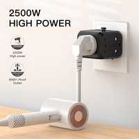 Adaptateur de voyage universel en gros 2500W avec double fusible et ports USB-A et USB-C, prise murale portable pour voyages internationaux