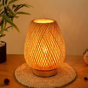 Mắt-chăm sóc phòng ngủ cạnh giường ngủ ánh sáng ban đêm tre weavingtable đèn với làm bằng tay tự nhiên cơ sở bằng gỗ - Product Image 3