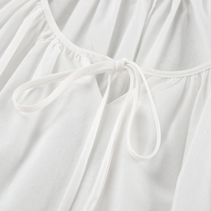 <span class=keywords><strong>Camicia</strong></span> <span class=keywords><strong>da</strong></span> <span class=keywords><strong>Notte</strong></span> Estiva Personalizzata per Donna, Vestito Pigiama Bianco a Maniche Corte in 100% <span class=keywords><strong>Cotone</strong></span> - Product Image 4